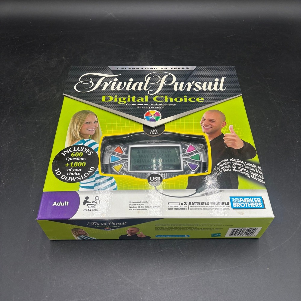 Trivial Pursuit Digital Choice 25th Anniversary Parker Brothers Board Game New
